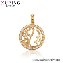 33761 xuping 18k banhado a ouro círculo liga de cobre pingente de moda